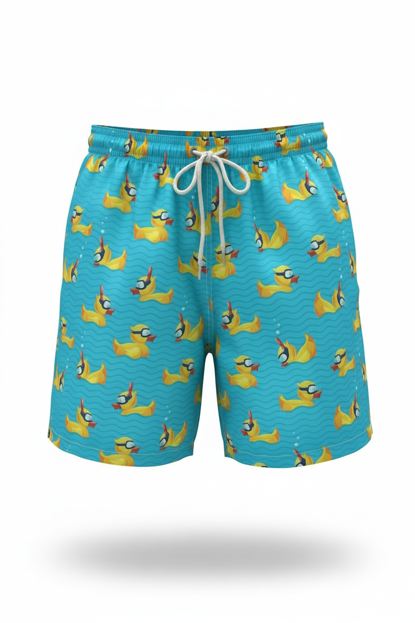 MC2 Saint Barth Men Swim Shorts with Ducky Diver Print
