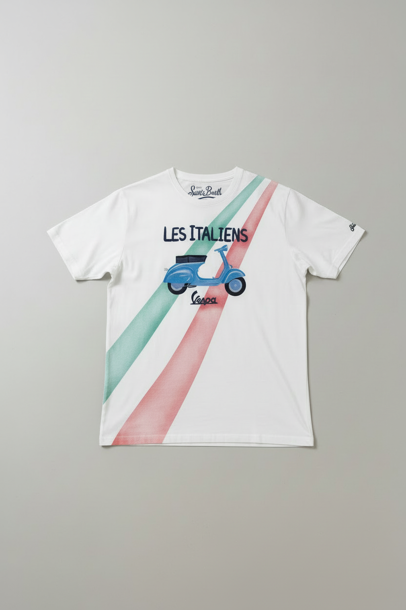 MC2 Saint Barth Men T-Shirt with Italy Moped Print