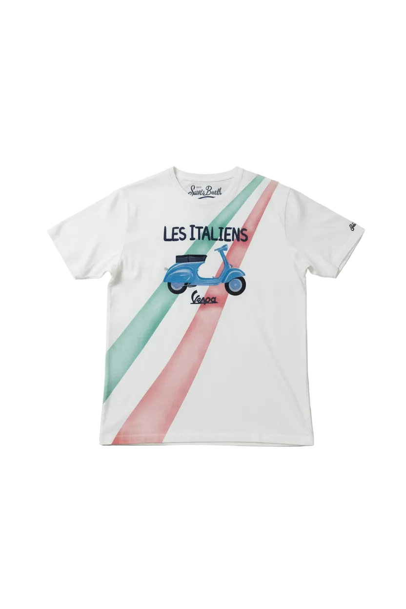 MC2 Saint Barth Men T-Shirt with Italy Moped Print