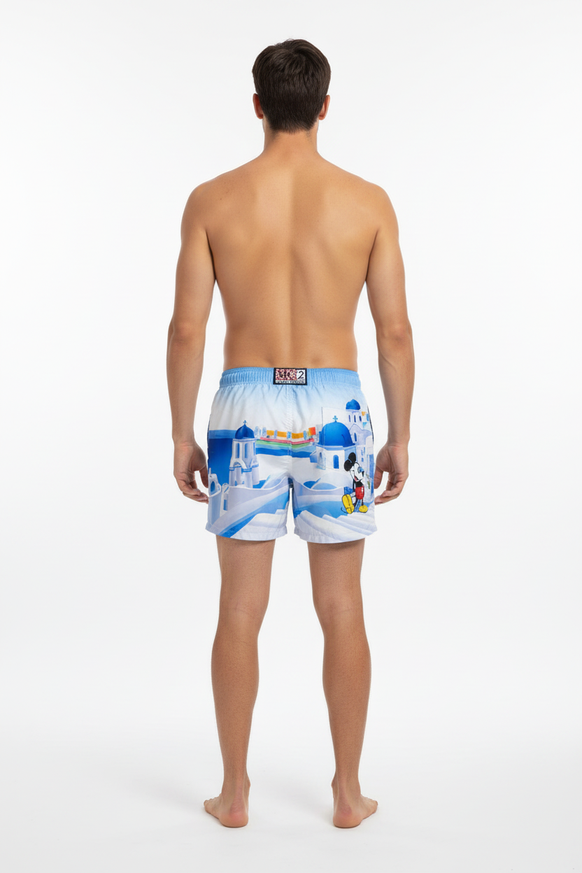 MC2 Saint Barth Men's Swim Shorts with Mickey Print