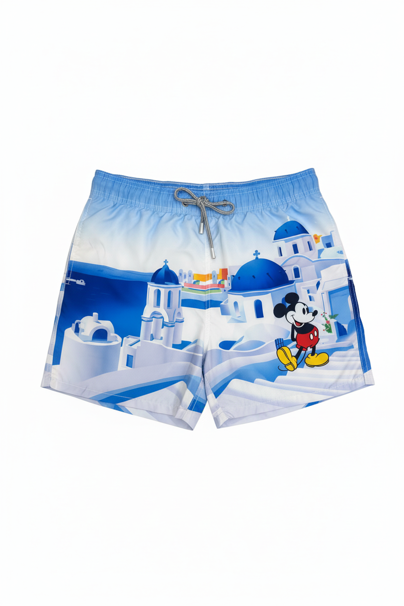 MC2 Saint Barth Men's Swim Shorts with Mickey Print