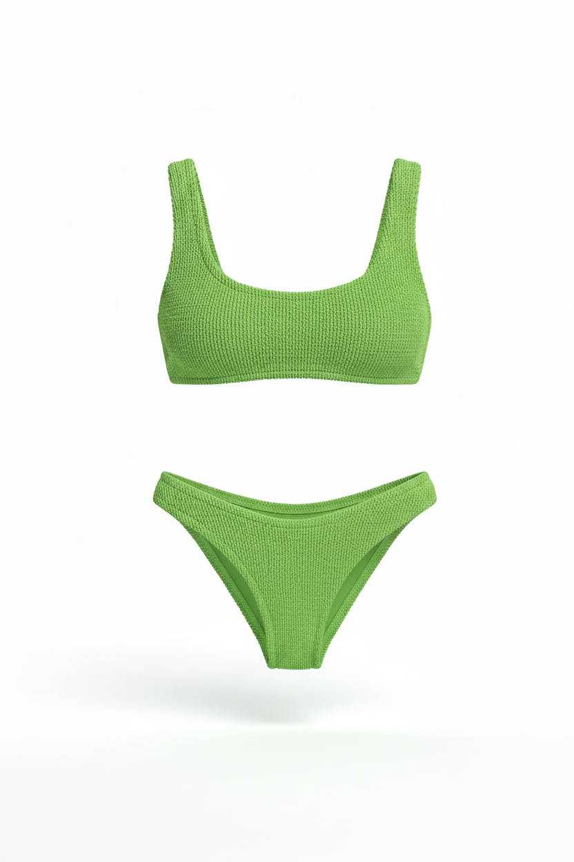 MC2 Saint Barth Pressed Green Bake Girls Swimsuit Two Pieces