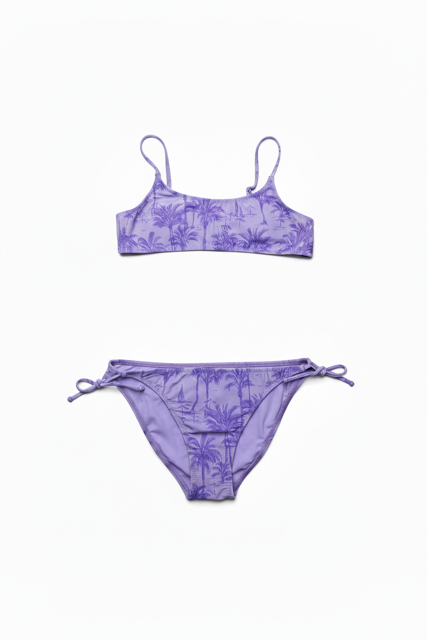 MC2 Saint Barth Purple Print Girls Two-Pieces Swimsuit