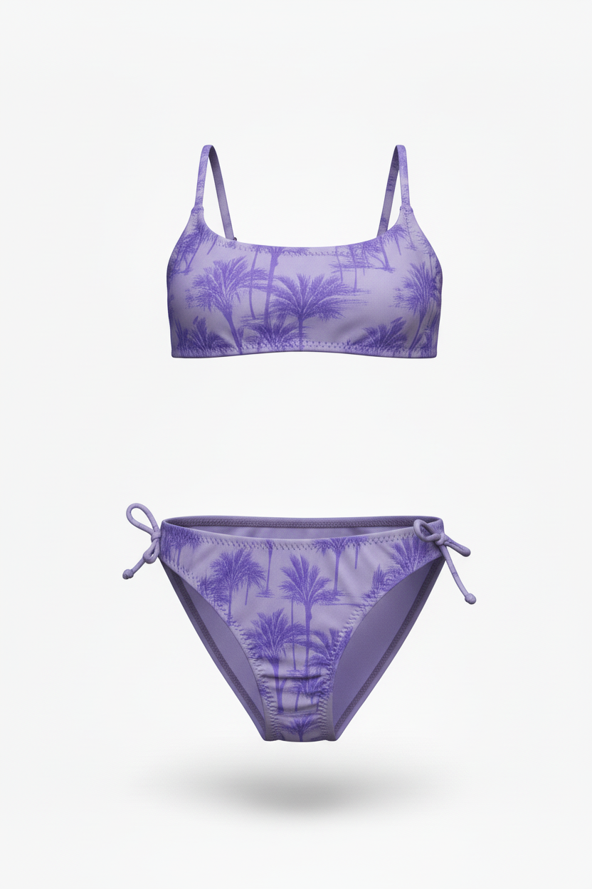 MC2 Saint Barth Purple Print Girls Two-Pieces Swimsuit