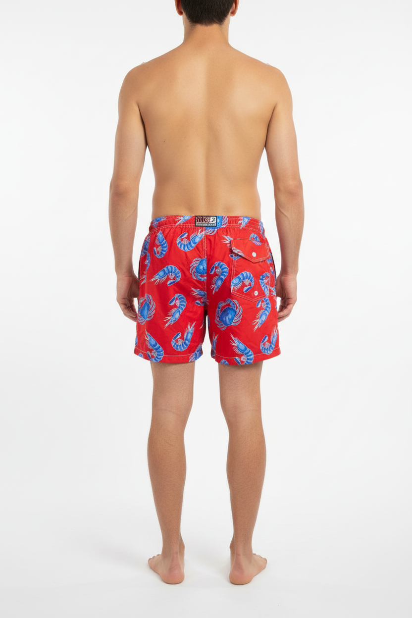 MC2 Saint Barth Red Shrimp Men Swim Shorts