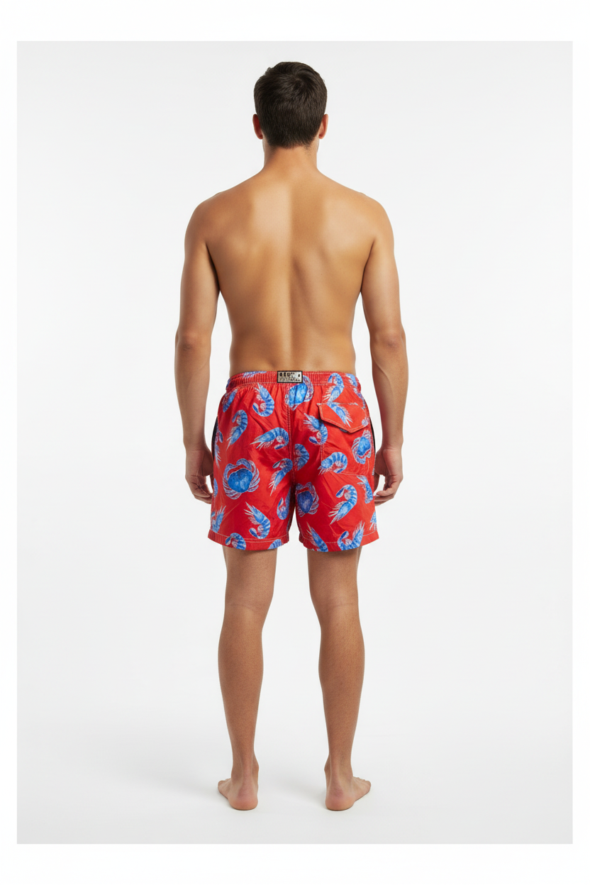 MC2 Saint Barth Red Shrimp Men Swim Shorts