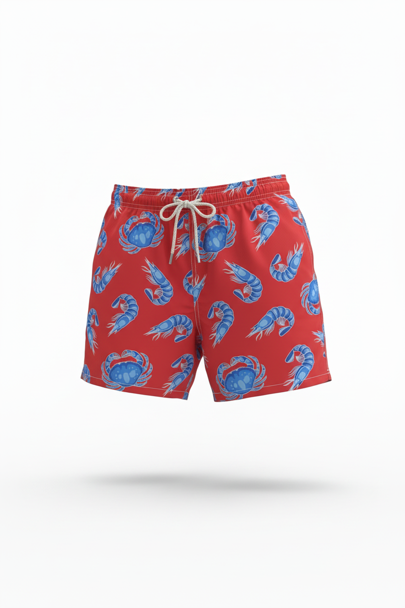 MC2 Saint Barth Red Shrimp Men Swim Shorts