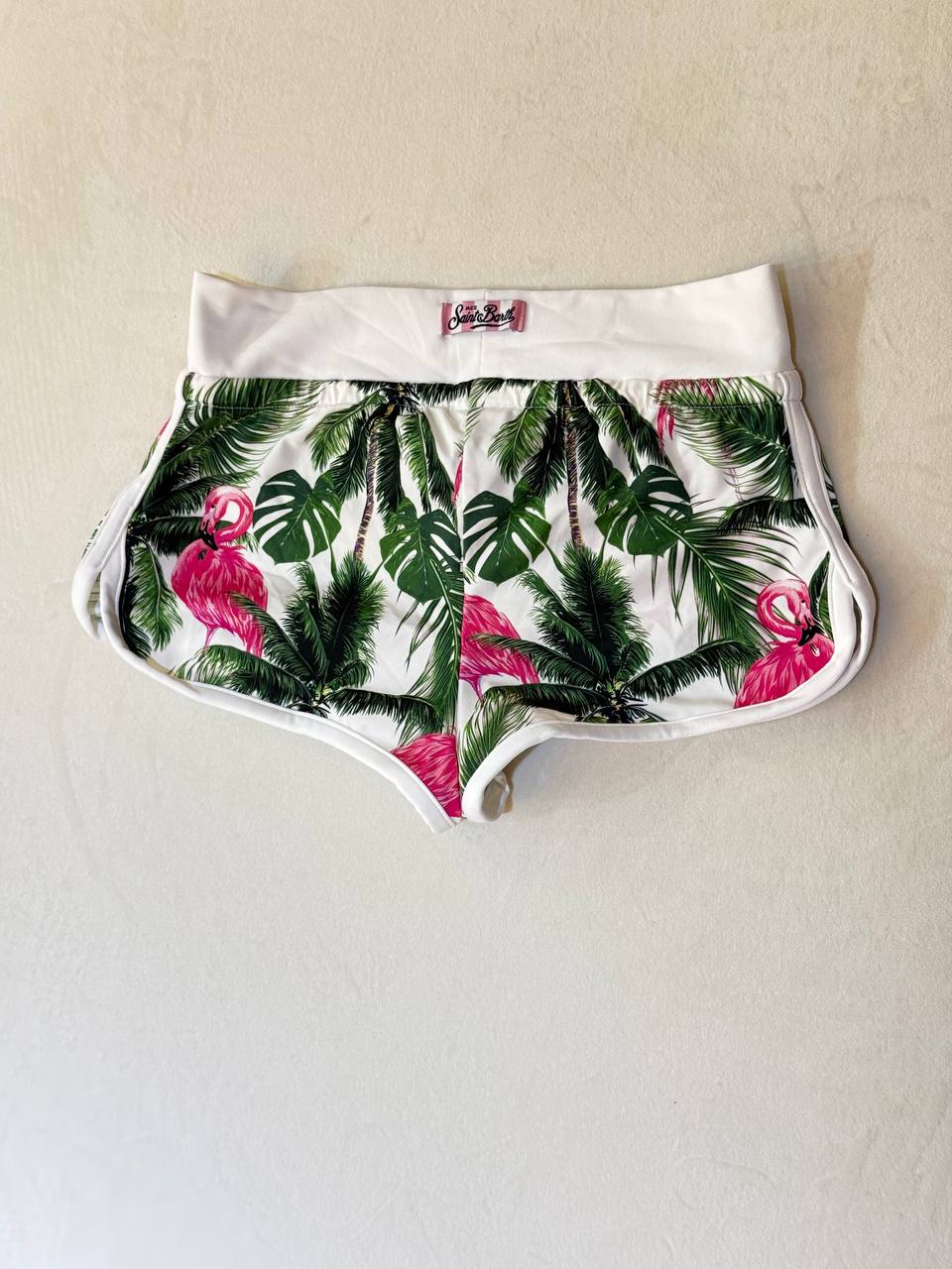 MC2 Saint Barth Shorts for Kids with Tropical Flamingo Print