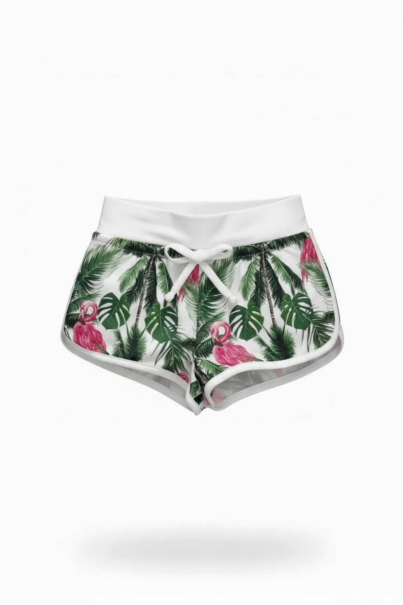 MC2 Saint Barth Shorts for Kids with Tropical Flamingo Print