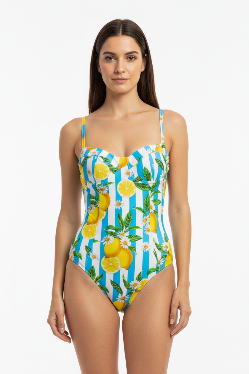 MC2 Saint Barth Swimsuit One Piece with Juicy Lemon Print
