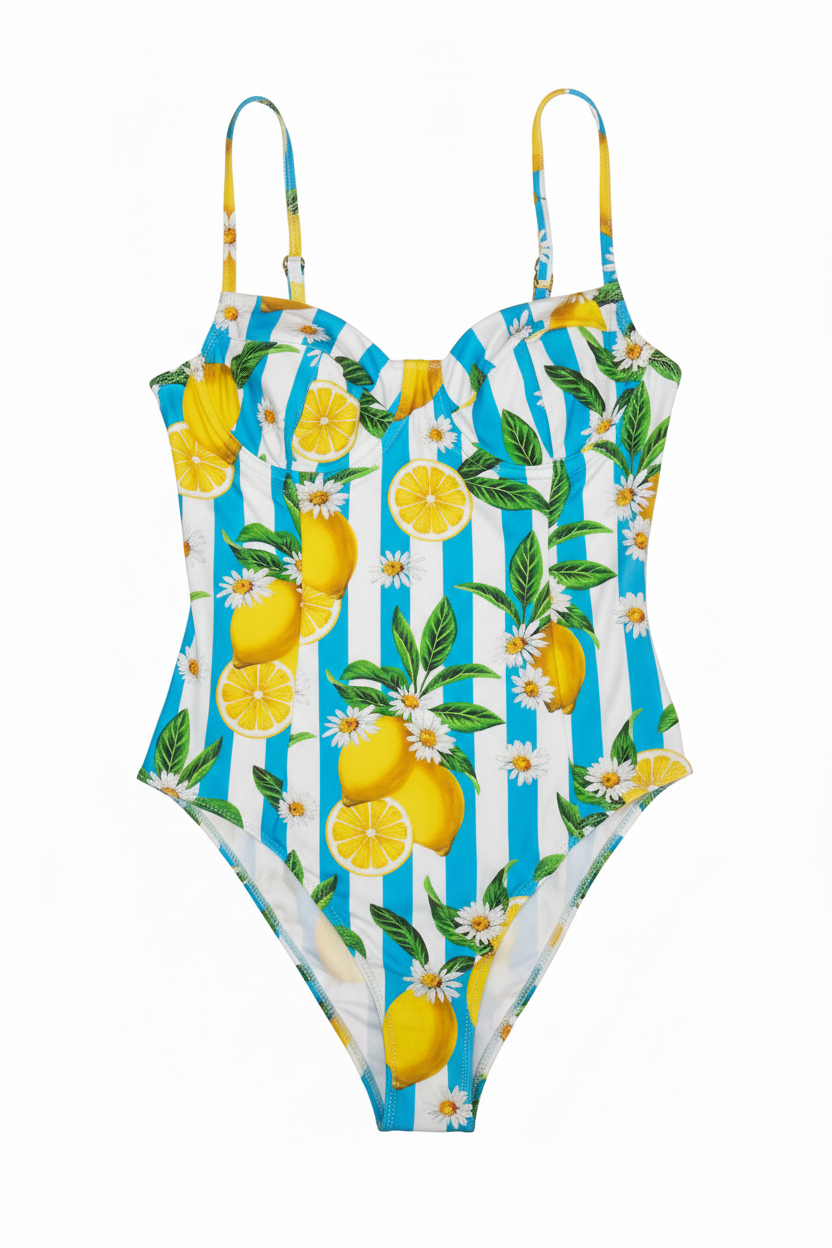 MC2 Saint Barth Swimsuit One Piece with Juicy Lemon Print