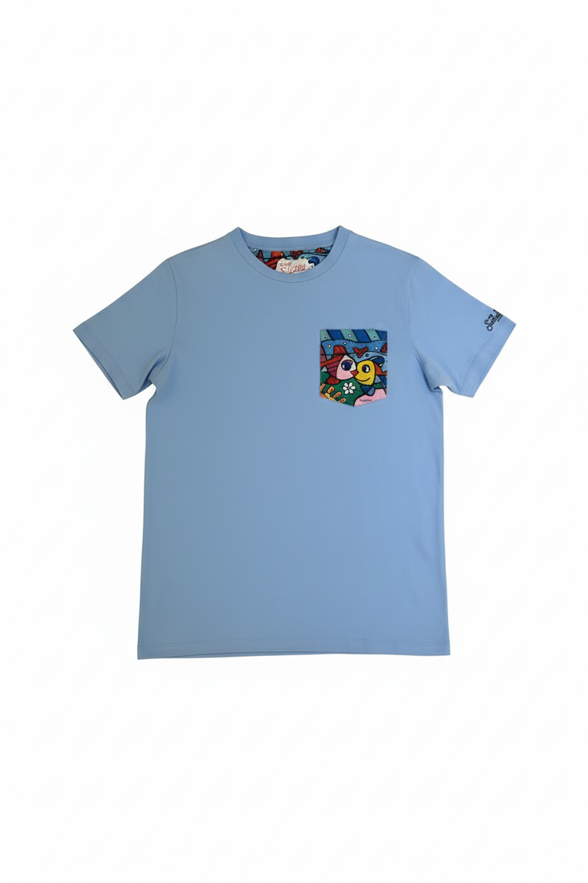 MC2 Saint Barth T-shirt Blue Pocket Fish Men