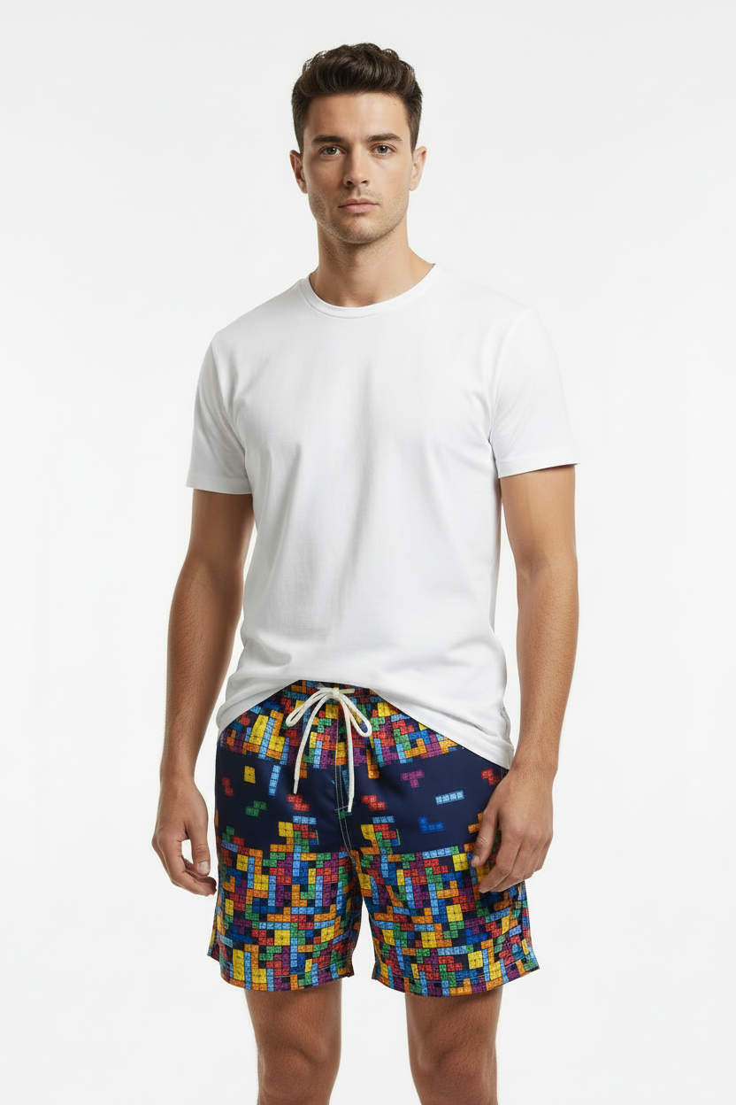 MC2 Saint Barth Tetris Game Men Swim Shorts
