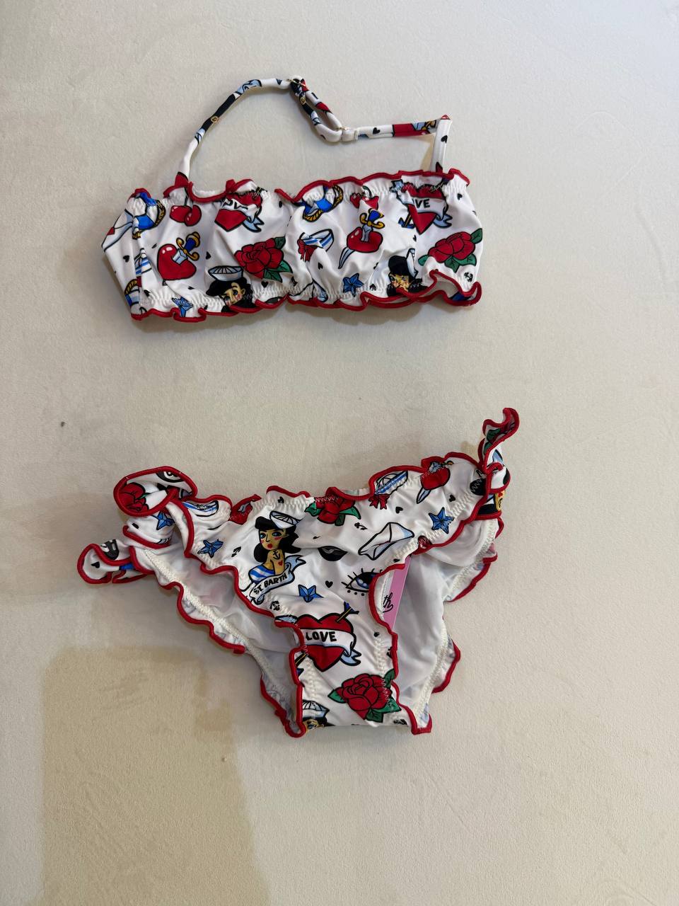MC2 Saint Barth Two Piece Swimsuit Sailors Tattoo for Kids