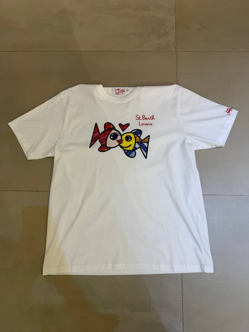 MC2 Saint Barth White T-Shirt Fish Love Men