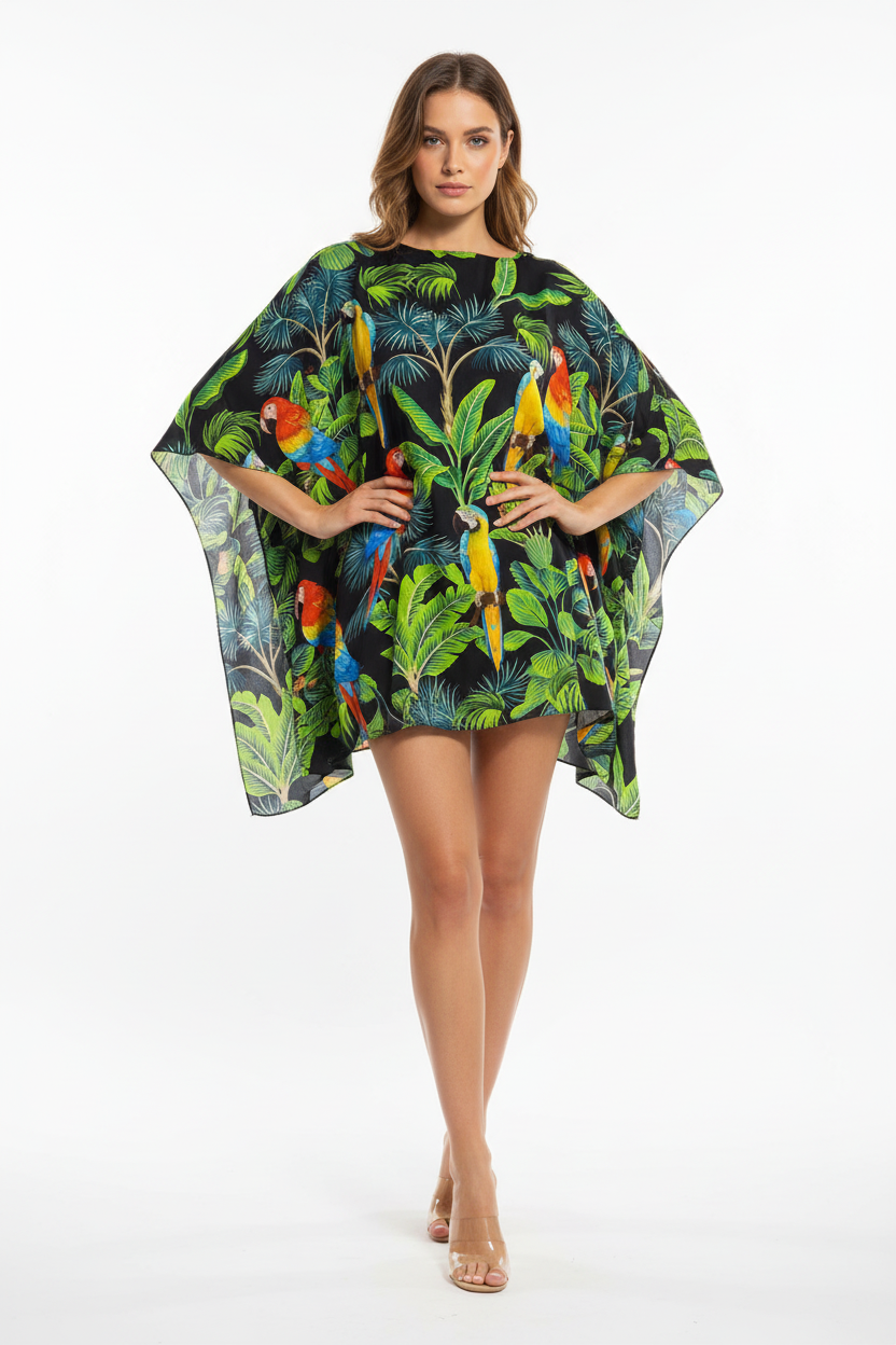 MC2 Saint Barth Women Black Silk Tunic