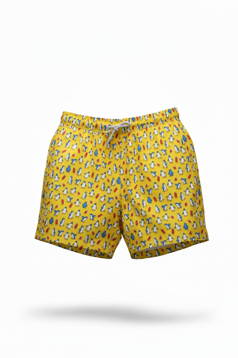 MC2 Saint Barth Yellow Penguins Men Swim Shorts