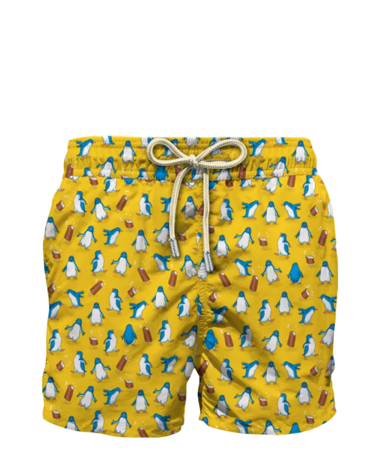 MC2 Saint Barth Yellow Penguins Men Swim Shorts