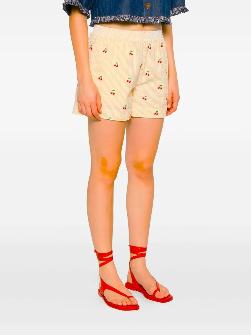 MC2 Saint Barth Women Cotton Shorts Yellow