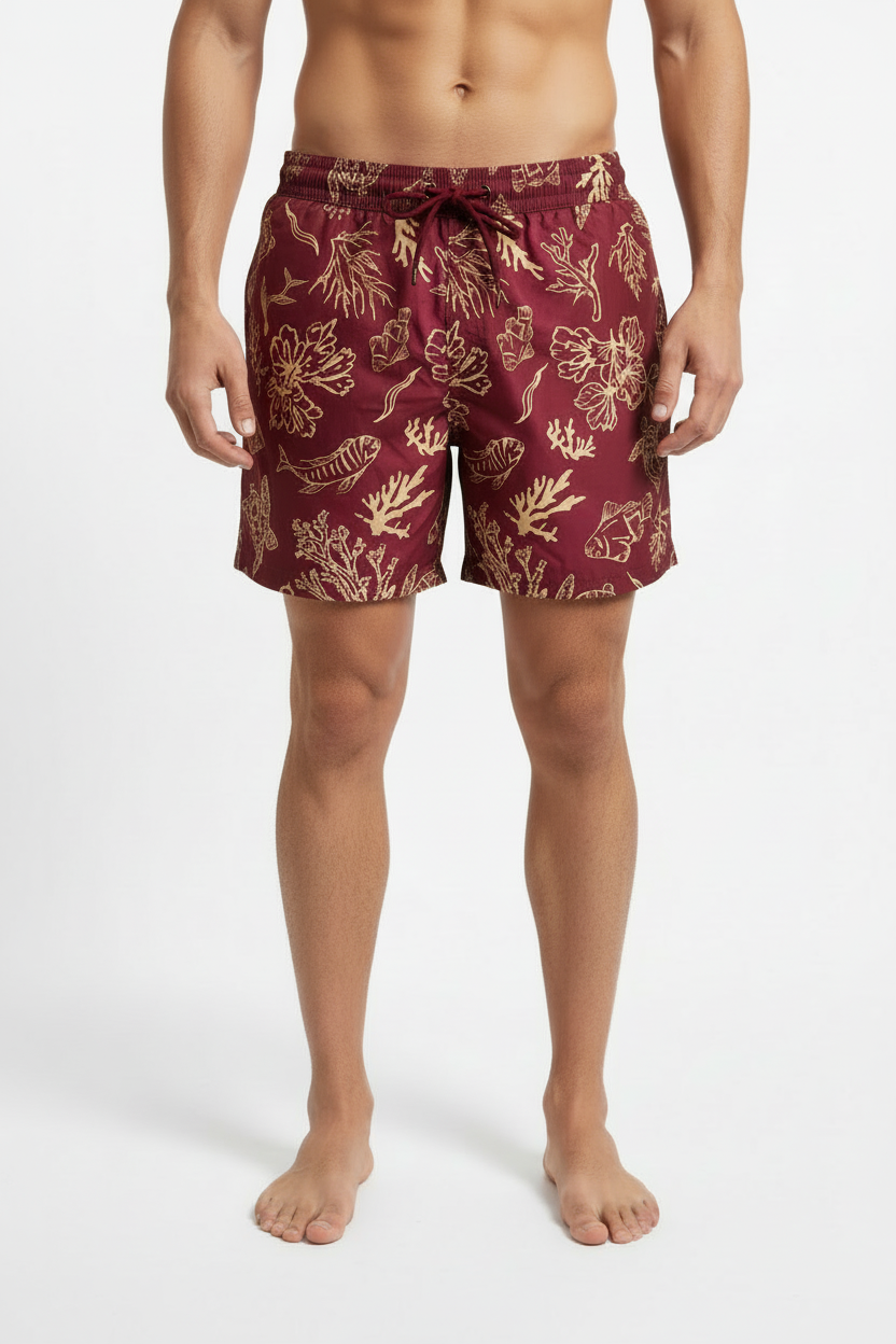 Parah Coral Wine Man Swim Shorts