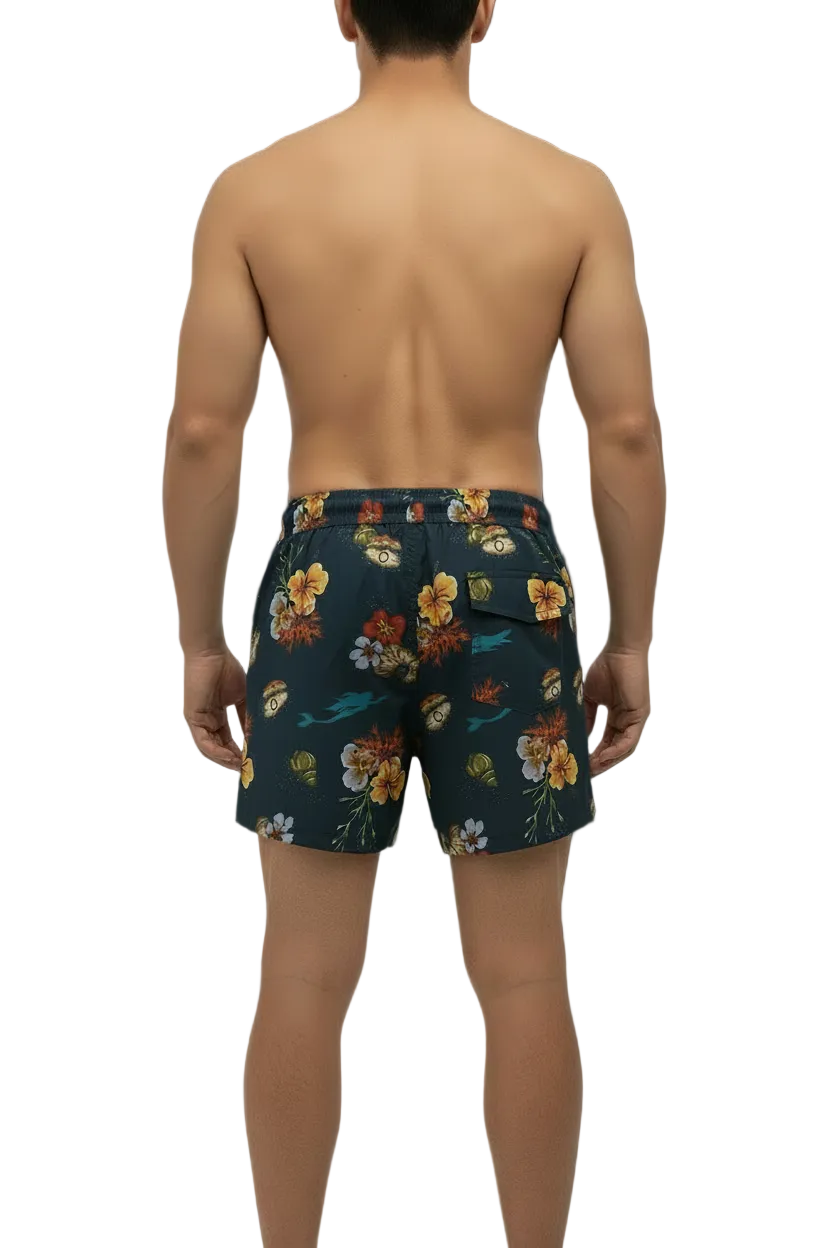 Parah Man Swim Shorts with Flowers Print