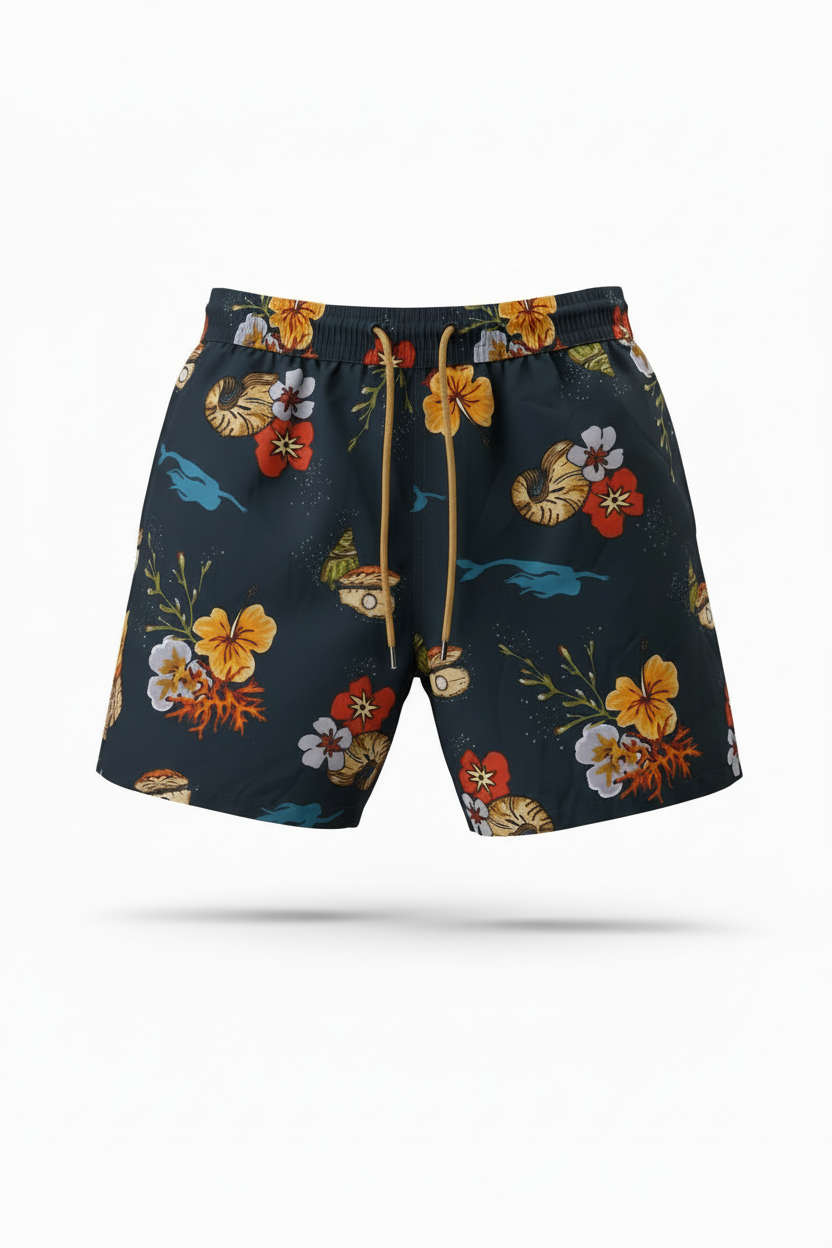 Parah Man Swim Shorts with Flowers Print