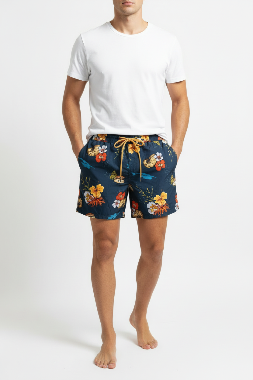 Parah Man Swim Shorts with Flowers Print