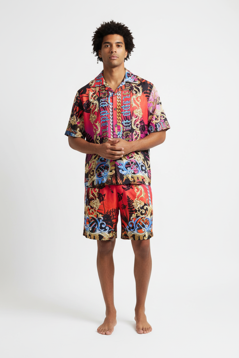 Philipp Plein Baroque Silk Men's Shorts