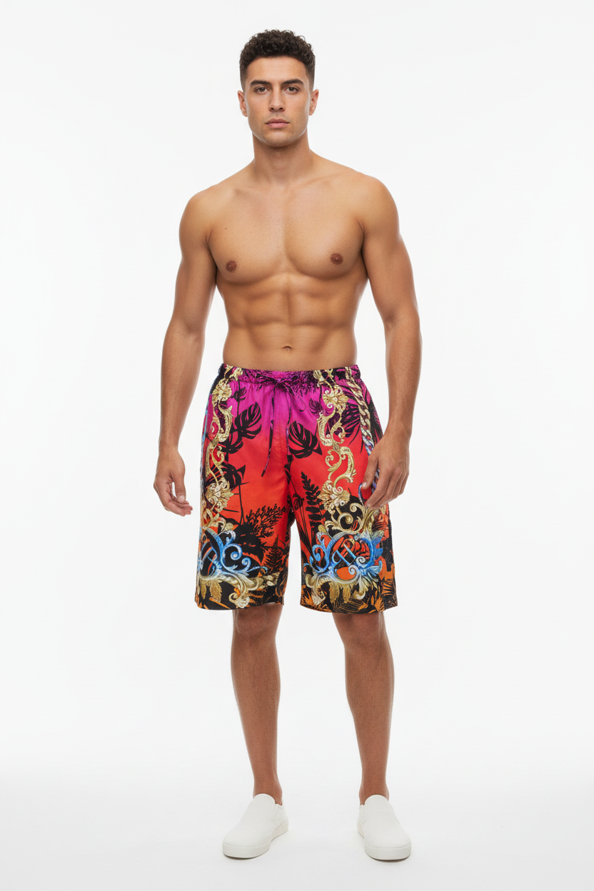 Philipp Plein Baroque Silk Men's Shorts