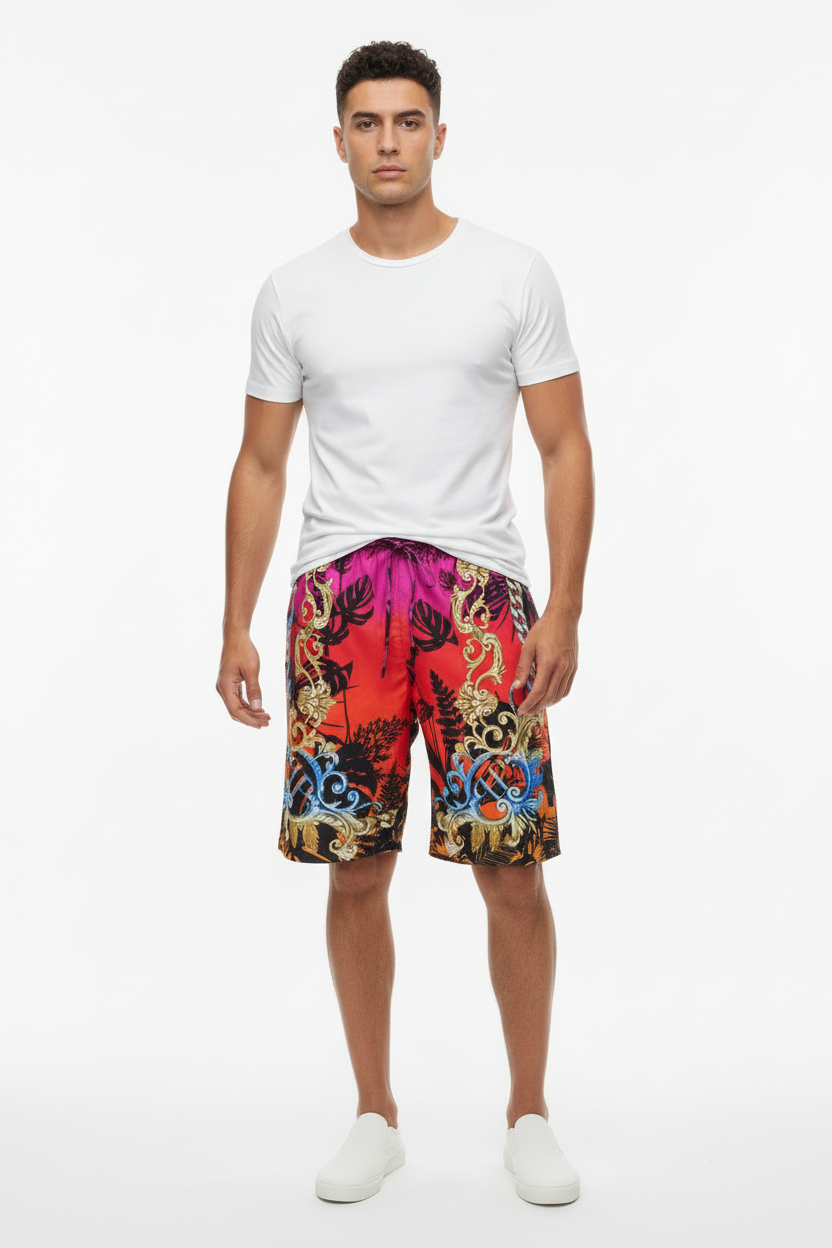 Philipp Plein Baroque Silk Men's Shorts