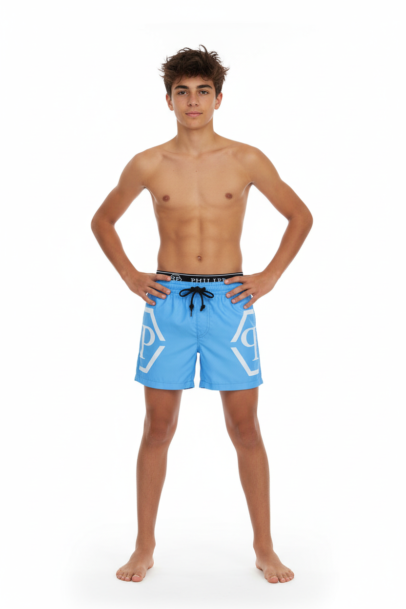 Philipp Plein Blue Boys Swimming Shorts