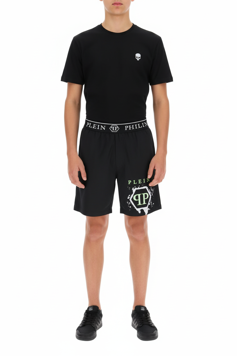 Philipp Plein Kids Beach Shorts with Logo