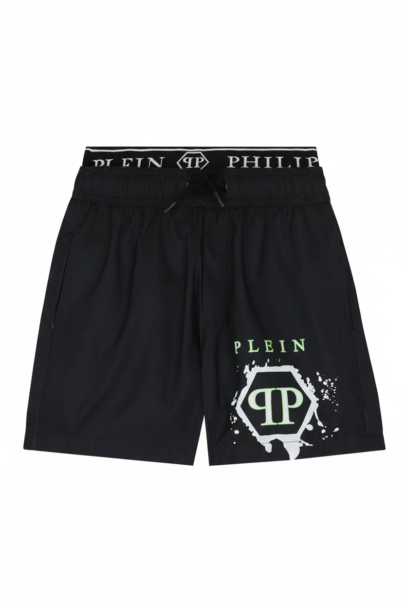 Philipp Plein Kids Beach Shorts with Logo