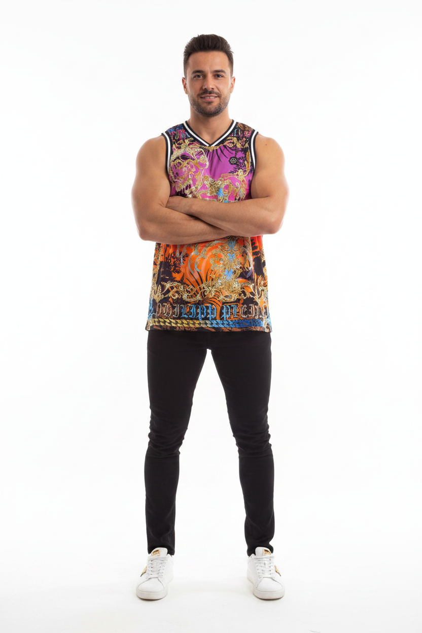 Philipp Plein Men's Bright Tank Top Basxet Baroque