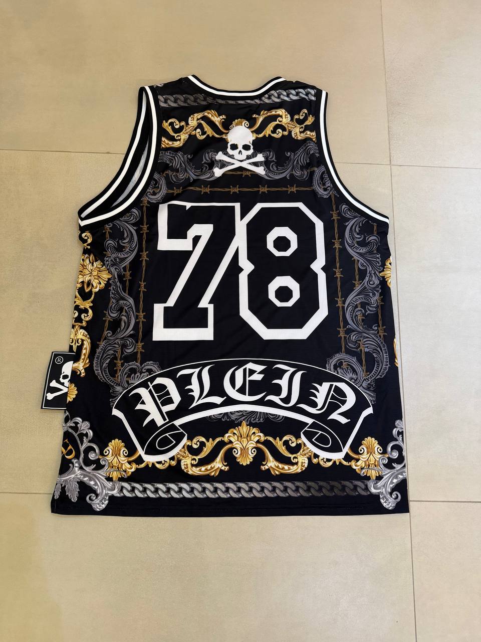 Philipp Plein Men's Tank Top Black Basket Skeleton