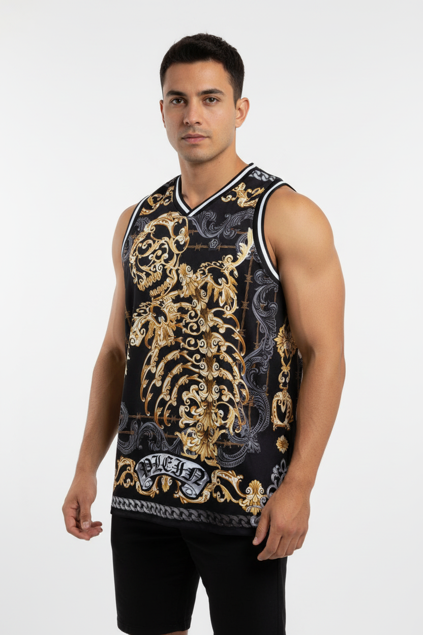 Philipp Plein Men's Tank Top Black Basket Skeleton