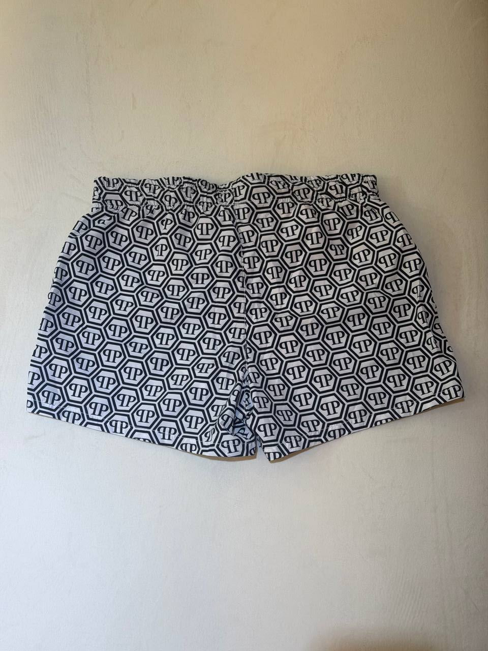 PhilippPlein Shorts Swimming Trunks white logo PP Freestyler