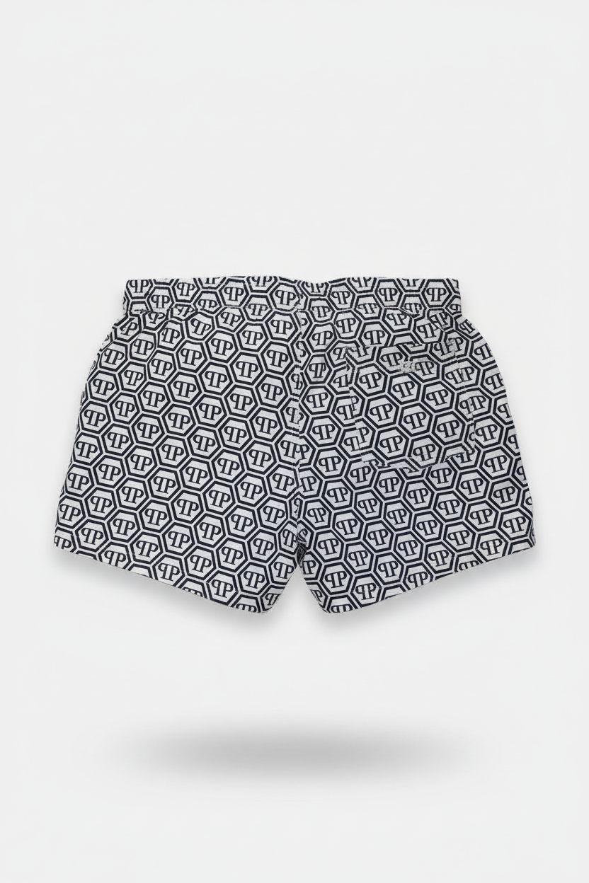 PhilippPlein Shorts Swimming Trunks white logo PP Freestyler