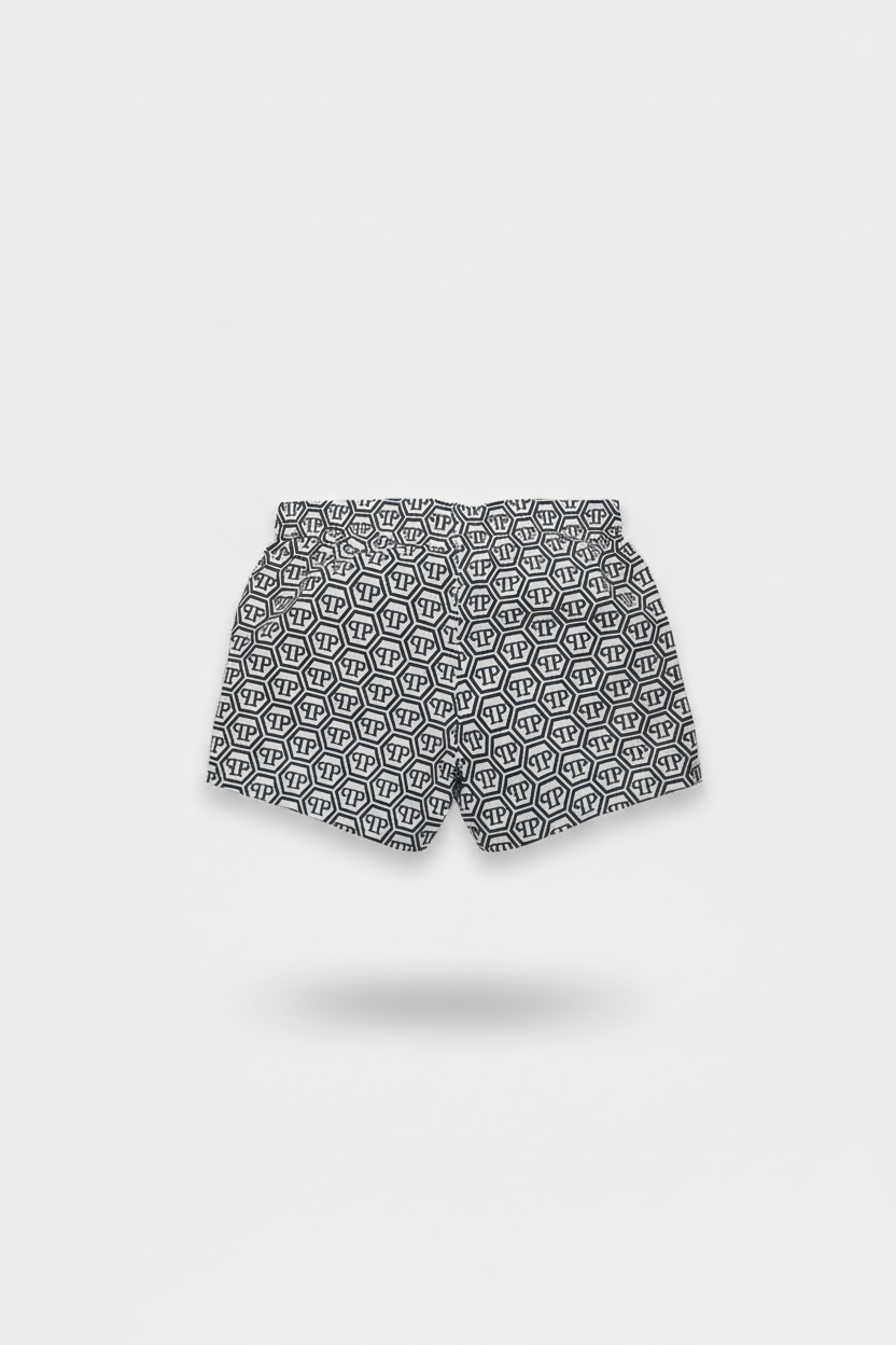 PhilippPlein Shorts Swimming Trunks white logo PP Freestyler