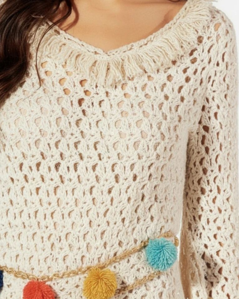 PHO Firenze Knitted Mini Dress Natural