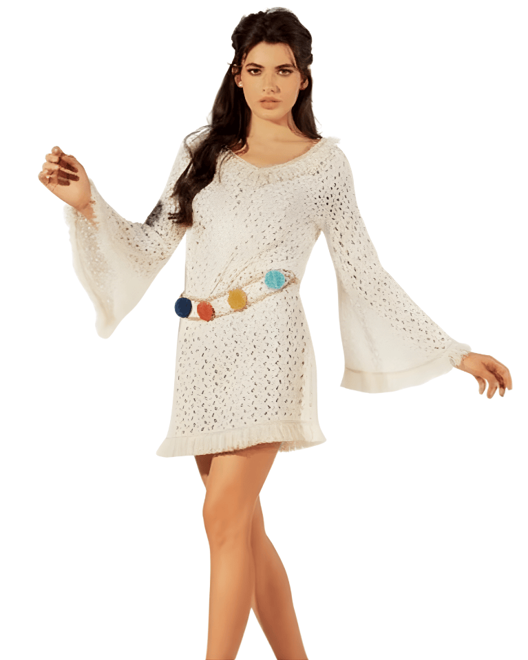 PHO Firenze Knitted Mini Dress Natural