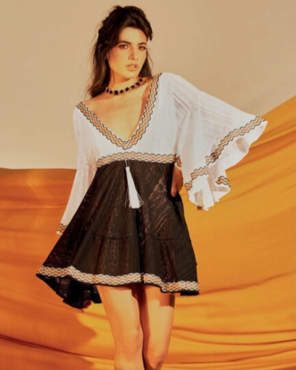 PHO Firenze Mini Dress White and Black