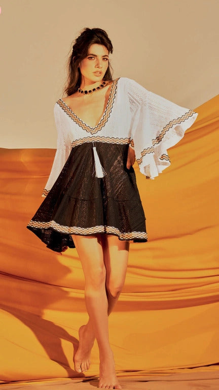 PHO Firenze Mini Dress White and Black