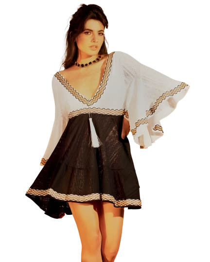 PHO Firenze Mini Dress White and Black