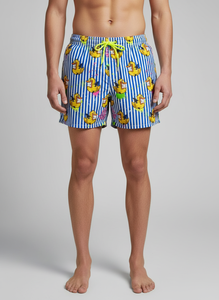 MC2 Saint Barth Men Swimming Shorts with Ducky Shark