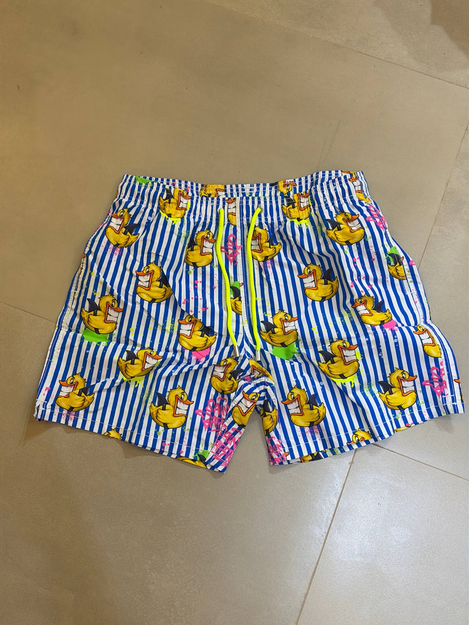 MC2 Saint Barth Men Swimming Shorts with Ducky Shark