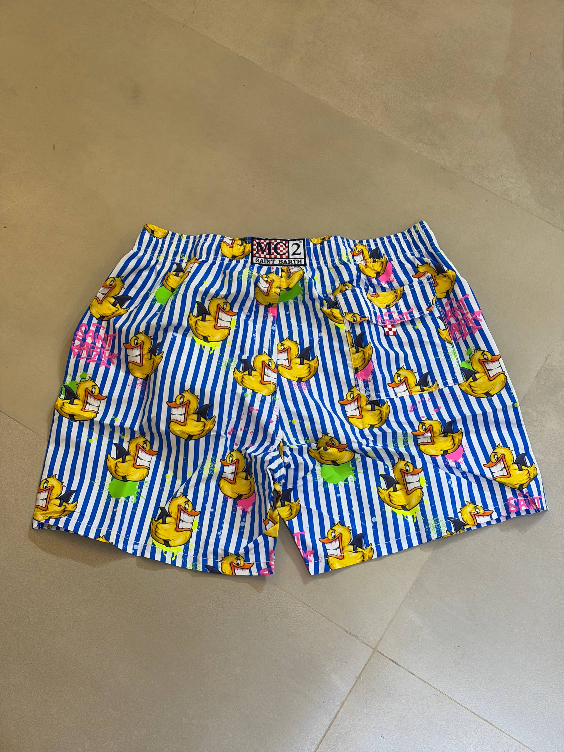 MC2 Saint Barth Men Swimming Shorts with Ducky Shark