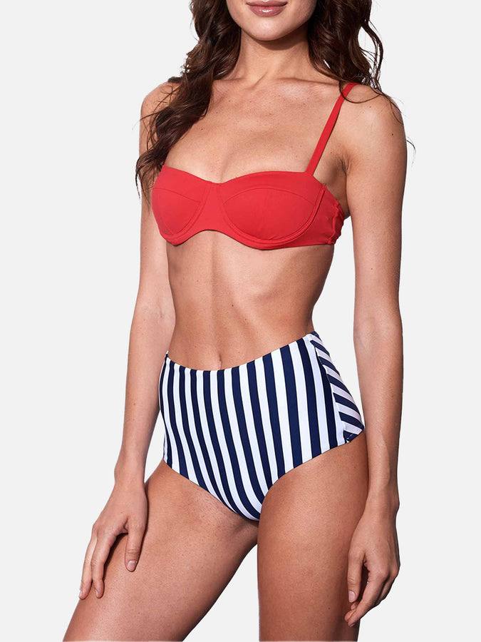 MC2 Saint Barth Stripe Red Two Piece Swimsuit