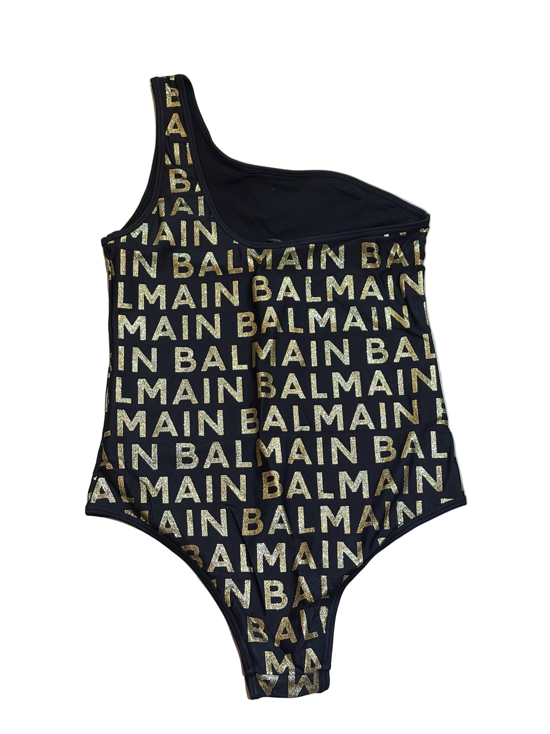 Balmain Black Logo Swimsuit One Piece