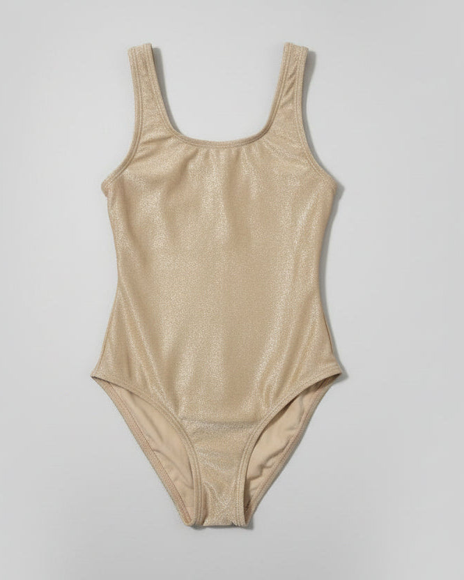 Beige swimsuit on a light gray background